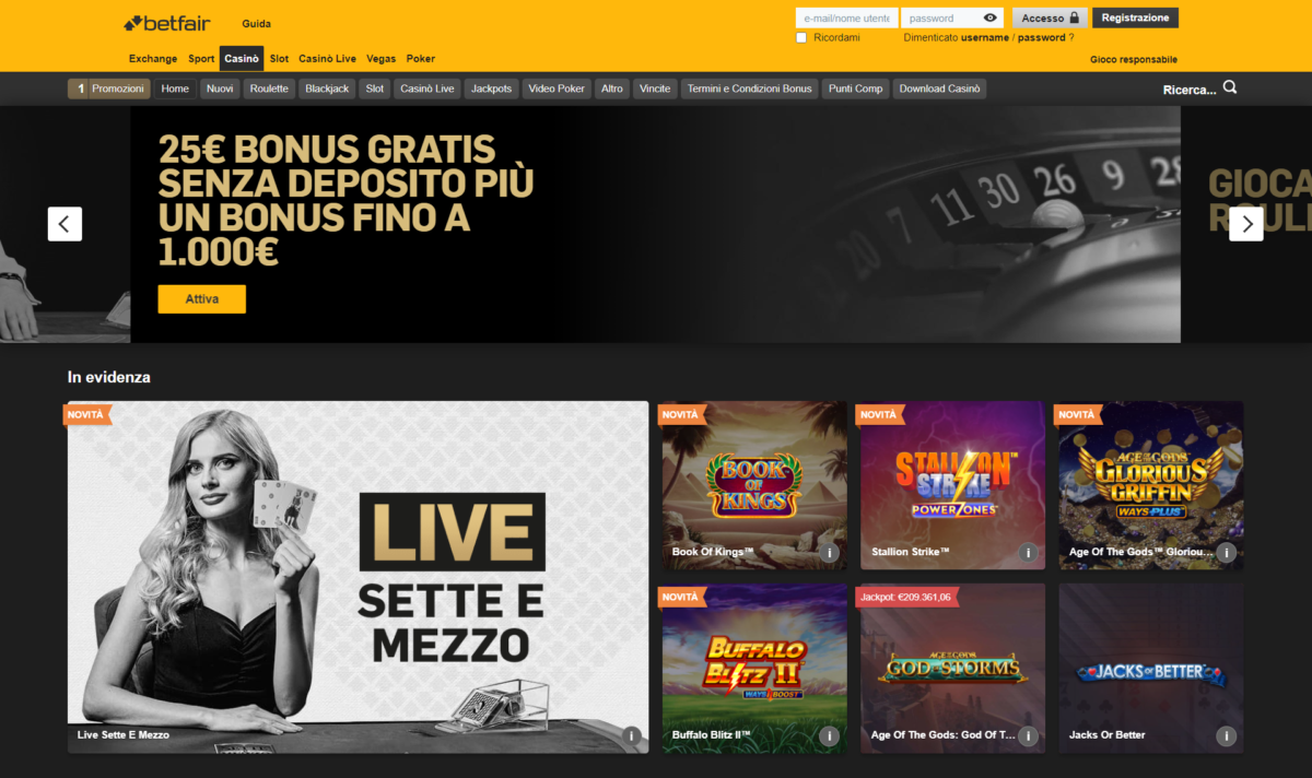 Casinò Online Betfair