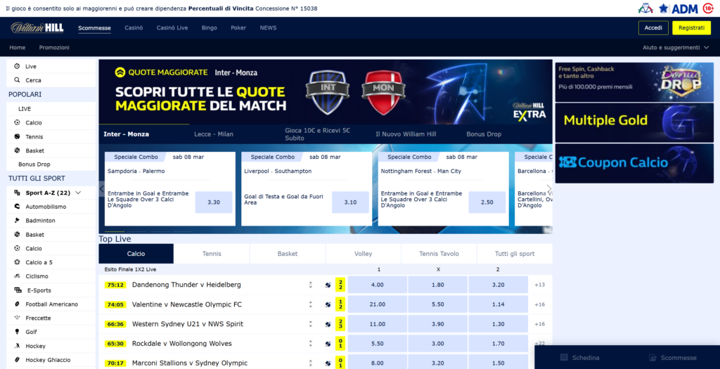 Scommesse Sportive Williamm Hill